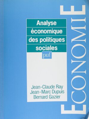 cover image of Analyse économique des politiques sociales